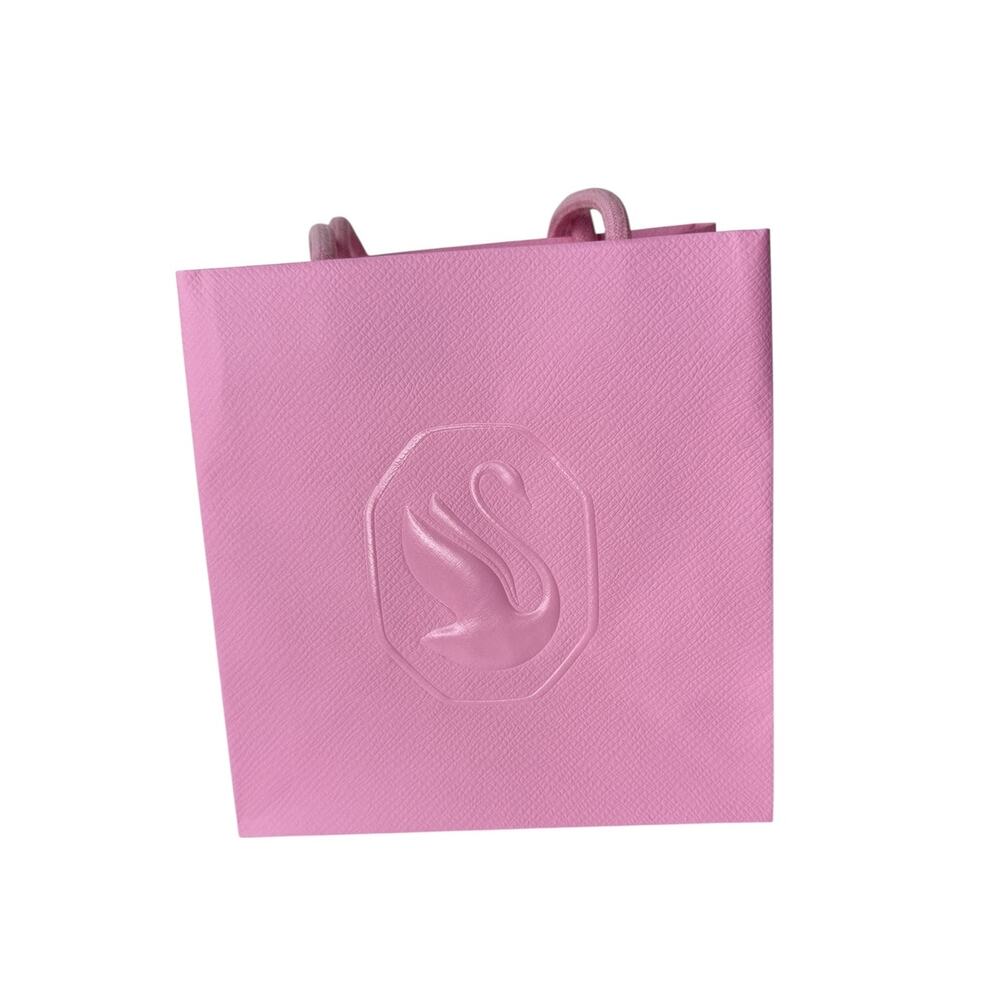 New Authentic Swarovski Empty Shopping Paper Gift Bag Pink 7”x7”x4.5